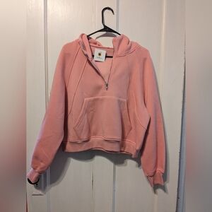 Cropped hoodie bubble gum pink